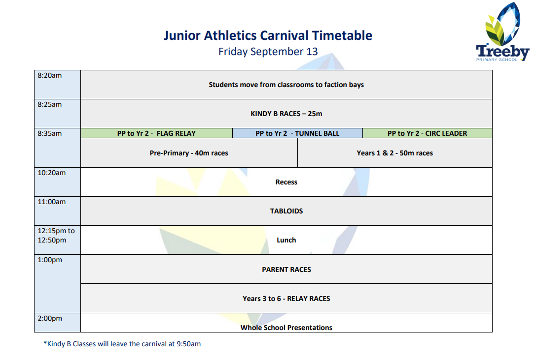 Junior Timetable