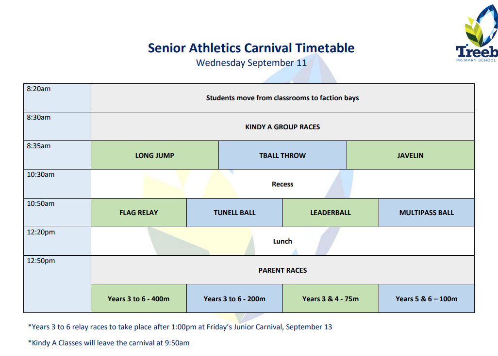 Senior Timetable